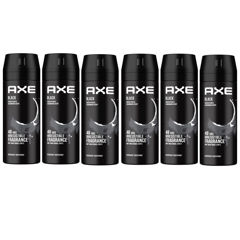 AXE Deodorant Body Spray Black New Edition 150 ML - Pack of 6