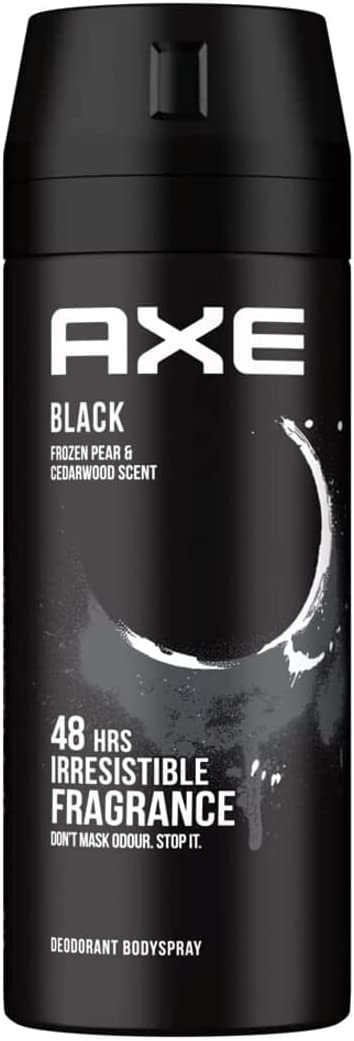 Axe Men Deodorant Body Spray for Long Lasting Odour Protection, Black, 48 hours Irresistible Fragrance, 150ml