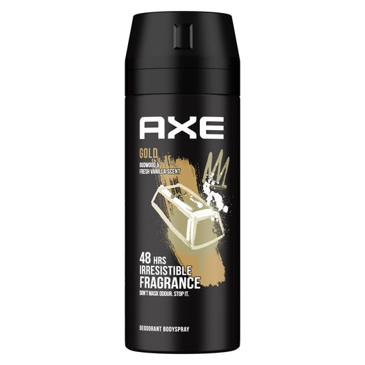 Axe Men Deodorant Body Spray, for Long Lasting Odour Protection, Gold, 48 hours Irresistible Fragrance, 150ml