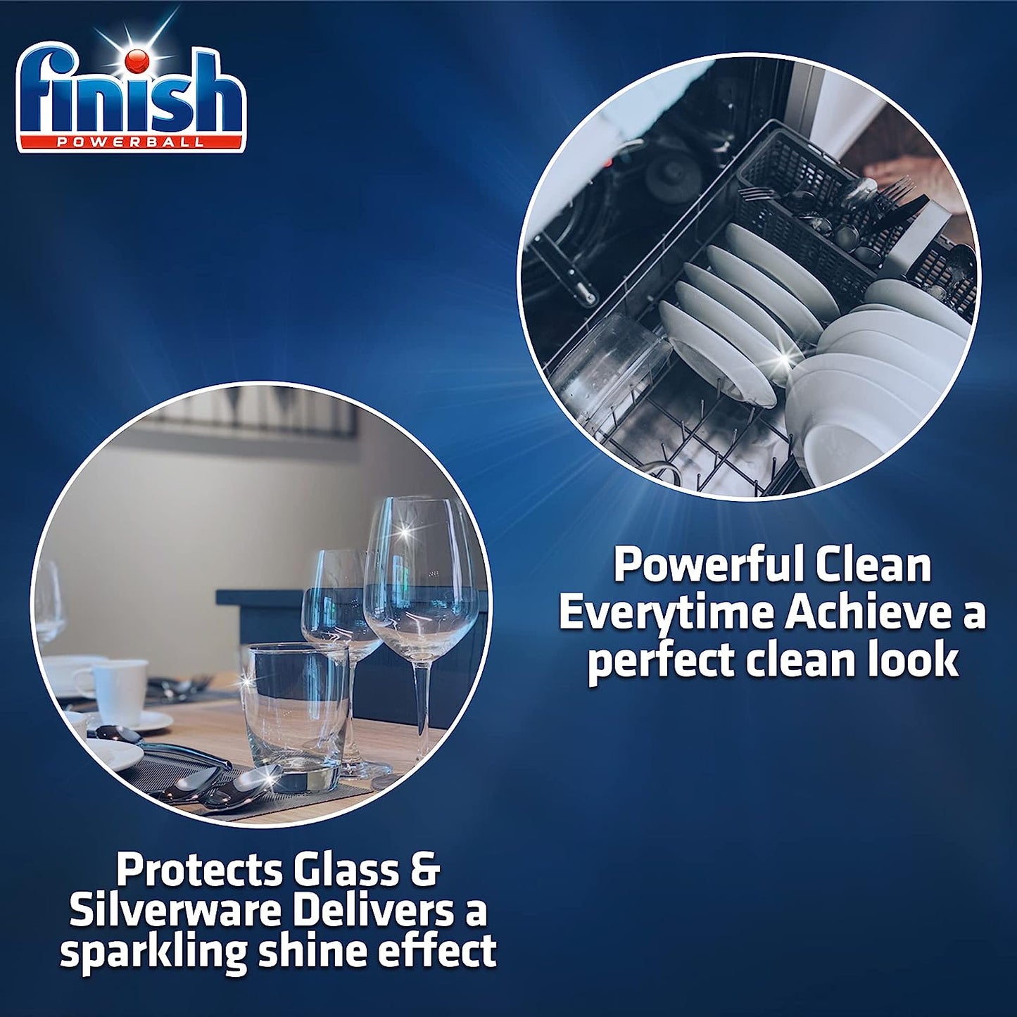 Finish Regular Powerball Dishwasher Detergent All in One Max Tablets for Powerful Clean Everytime, 42 Tablets