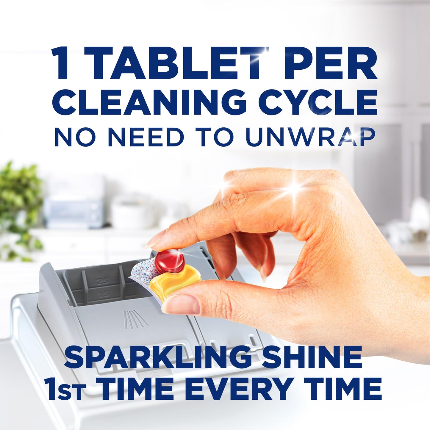 Finish Powerball Quantum Dishwasher Detergent All in One Tablets for Deep Clean & Sparkling Shine, Lemon Sparkle - 50 Tabs