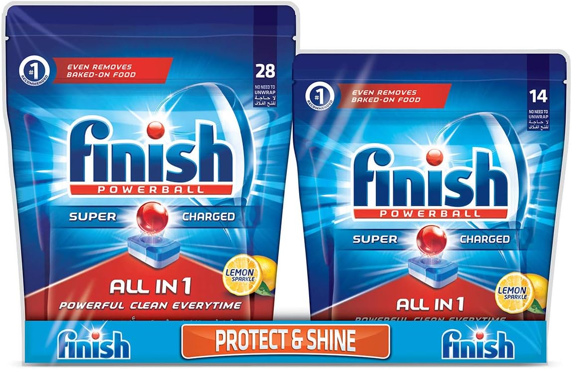 Finish Dishwasher Detergent Tablets, All in One Lemon, 28+14s (42 tablets)