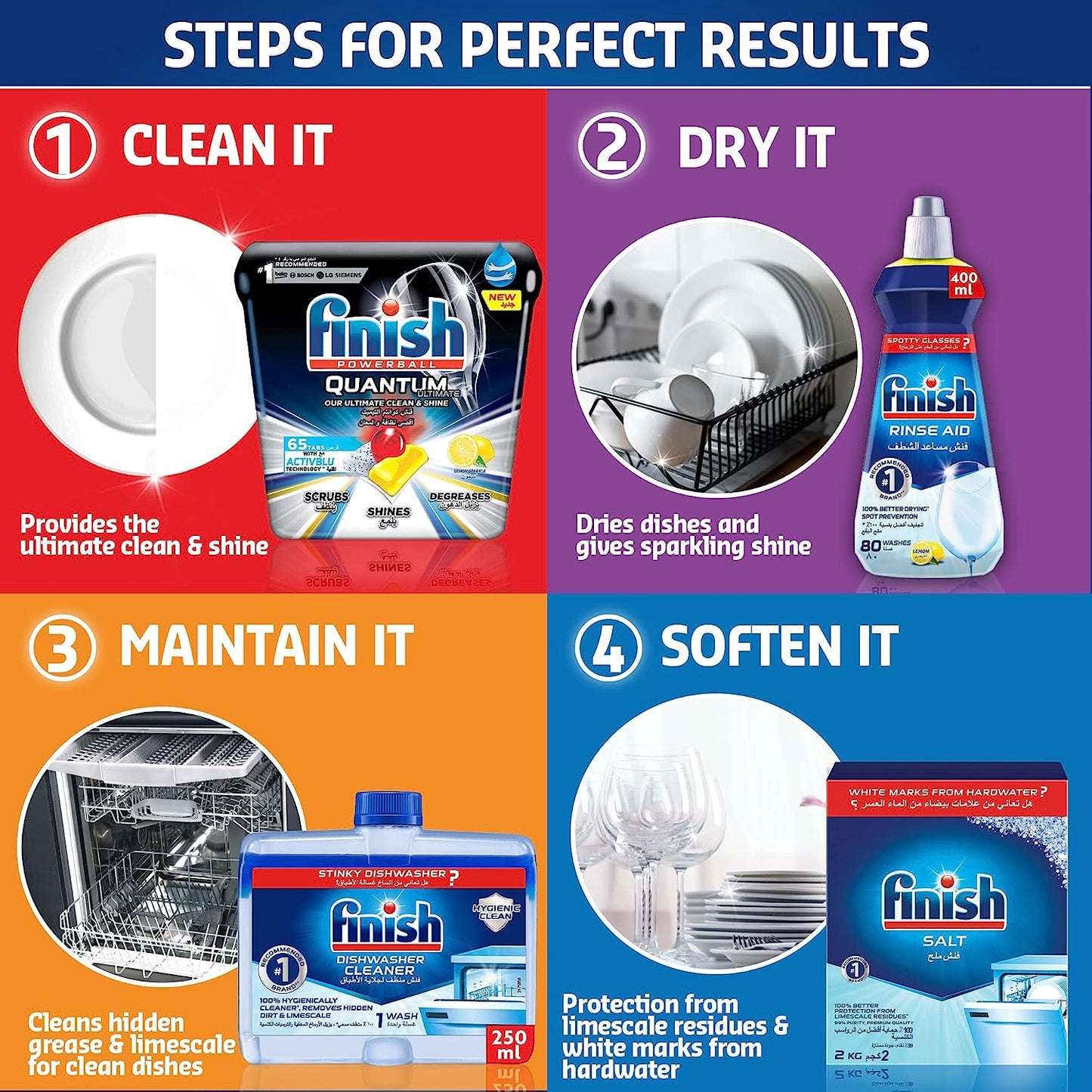 Finish Regular Powerball Dishwasher Detergent All in One Max Tablets for Powerful Clean Everytime, 42 Tablets