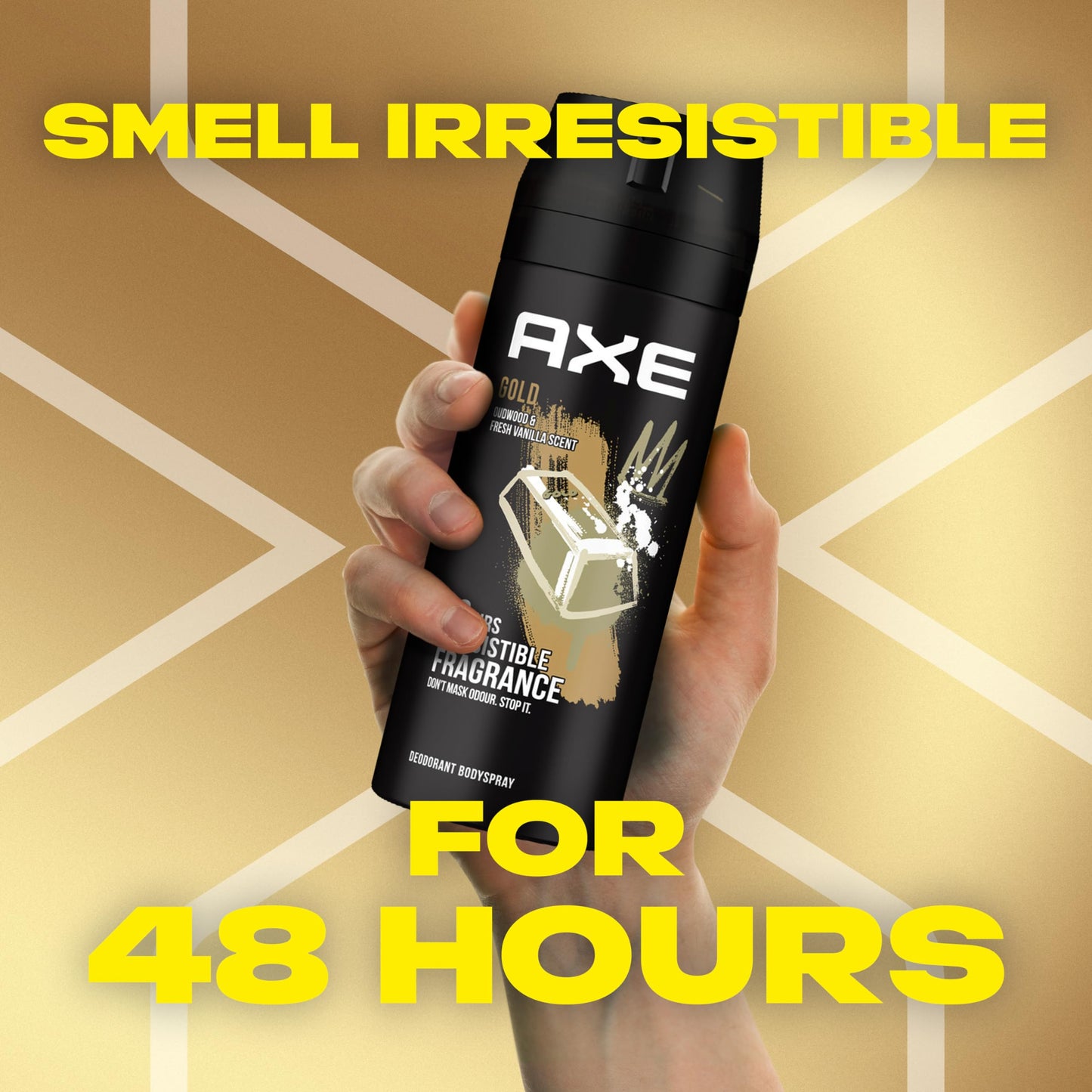 Axe Men Deodorant Body Spray, for Long Lasting Odour Protection, Gold, 48 hours Irresistible Fragrance, 150ml