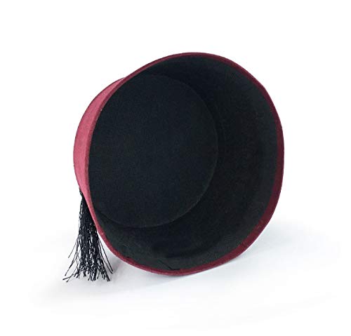 BAYKUL Dr. Who Turkish Shriner Fez Hat Felt, Arabian Moroccan Aladdin Abu Costume Tassel (Red)