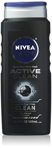 NIVEA FOR MEN Body Wash Active Clean 16.9 oz (Pack of 2)