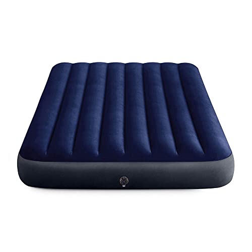 Intex Classic Full-Size Inflatable Downy AirBed Mattress with Waterproof Flocked top and Dura-Beam Inner Structure, Suitable airbed for Both Home and Travel use