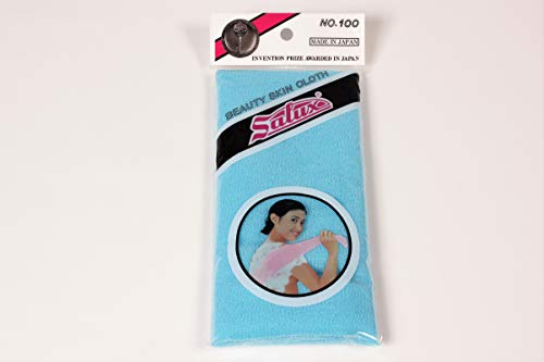 Salux Nylon Japanese Beauty Skin Bath Wash Cloth/Towel Blue 1 Count