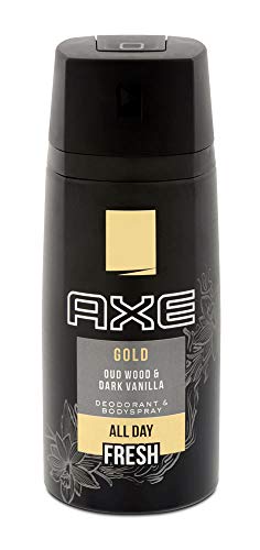 Axe Body Spray Gold Oud Wood & Fresh Vanilla, 5.07 oz (Pack of 3) (Package May Vary)