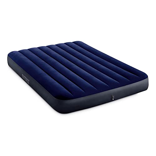 Intex Classic Full-Size Inflatable Downy AirBed Mattress with Waterproof Flocked top and Dura-Beam Inner Structure, Suitable airbed for Both Home and Travel use