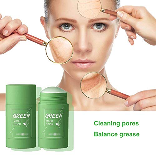 Green Tea Mask Stick, Facial Deep Clean Pore Smearing Clay Stick Mask, Green Tea Purifying Clay Stick Masks Removing Blackhead, Face Moisturizes Oil Control, Improves Skin for Women Men