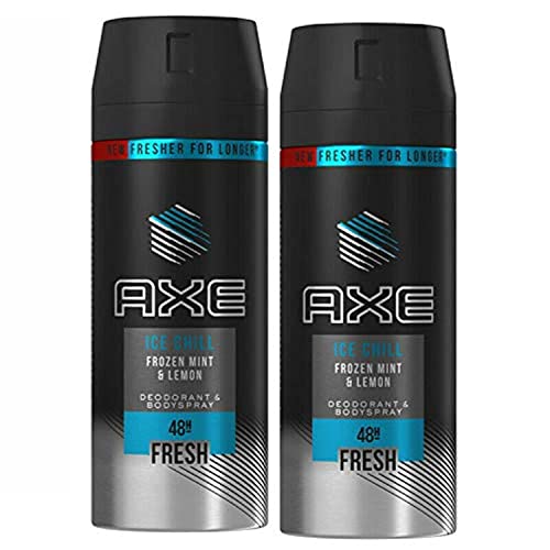 2 Pack Axe Ice Chill for Men Deodorant Body Spray, 150ml (5.07 oz)