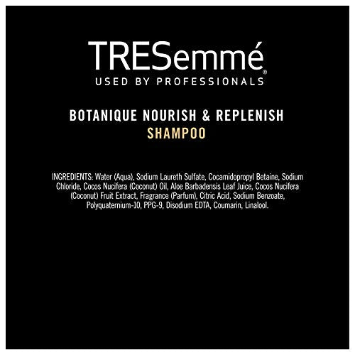 TRESemmé Botanique Shampoo Nourish and Replenish Coconut and Aloe Vera, Paraben-free, Dye-free, Silicone free Shampoo for Dry Hair, 22 oz