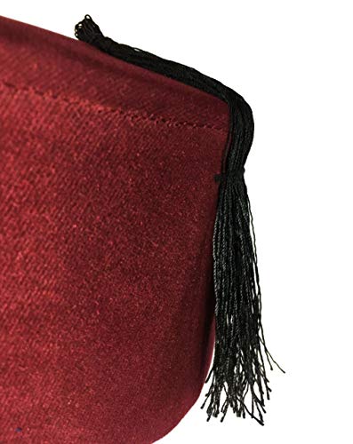 BAYKUL Dr. Who Turkish Shriner Fez Hat Felt, Arabian Moroccan Aladdin Abu Costume Tassel (Red)