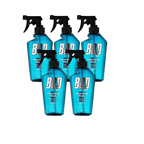 PACK OF 5 - Bod Man Fresh Blue Musk Fragrance Body Spray 8.0 Oz / 236 Ml