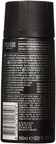 AXE Body Spray Deodorant Apollo 150 Ml / 5.07 FL Oz (Pack of 6)