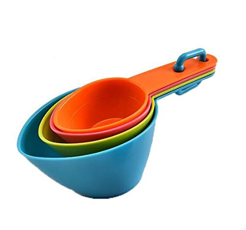 WOIWO Measuring Cup 4 Pieces/Set of Colored Plastic Measuring Spoon Measuring Cup Combination Flour Baking Spoon Measuring Spoon Set