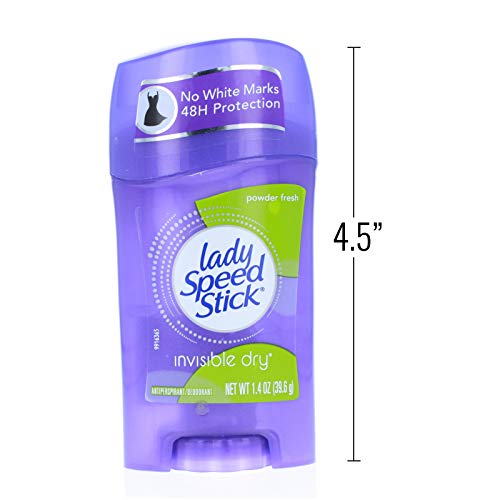 Lady Speed Stick Antiperspirant Deodorant Invisible Dry Powder Fresh 1.40 oz (Pack of 4)