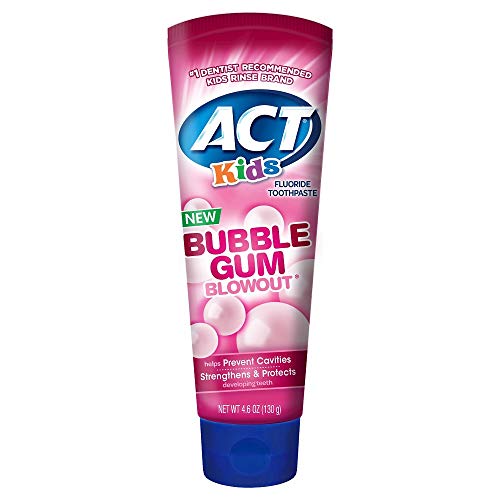 ACT Kids Anticavity Fluoride Toothpaste Bubble Gum Blowout - 4.6 oz, Pack of 5