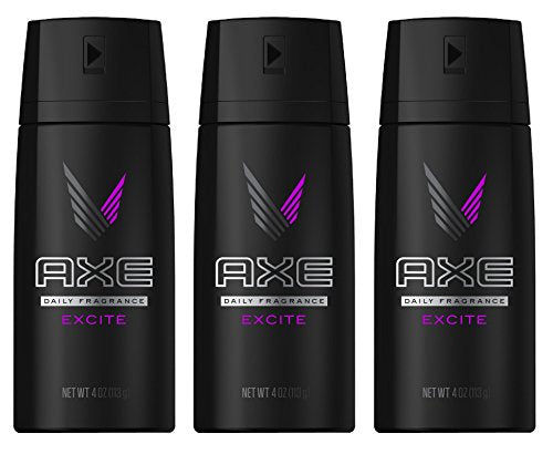 Axe Daily Fragrance/Body Spray - Excite - Net Wt. 4 OZ (113 g) Each - Pack of 3