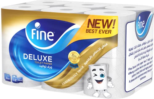 Fine Deluxe Toilet Paper 140 Sheets 3 Ply (12 rolls)