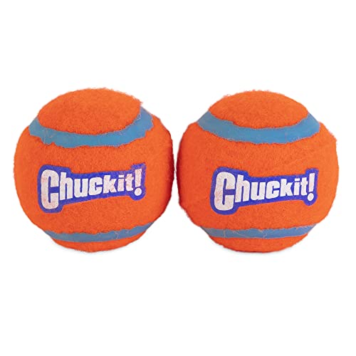 Chuckit! Dog Tennis Ball Dog Toy, Small (2 Inch Diameter) for dogs 0-20 lbs, Shrink Wrap Pack of 2