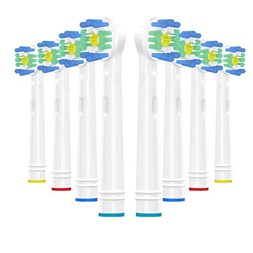 Wyfun 8Pcs Replacement Brush Heads for Oral B, Refills Toothbrush Heads for Electric Toothbrush, Polishes to Remove Stains for Whiter Teeth