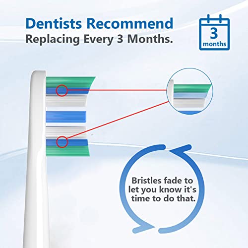 Toothbrush Replacement Heads, Compatible with All Phillips Sonicare Snap-On Electric Toothbrushes