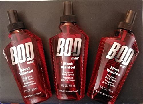 Bod Man - Mens Body Spray - Most Wanted -Pack of 3