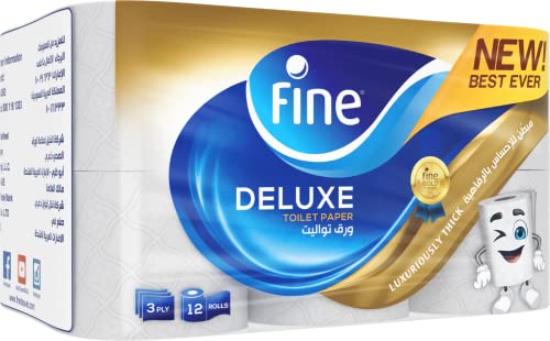 Fine Deluxe Toilet Paper 140 Sheets 3 Ply (12 rolls)