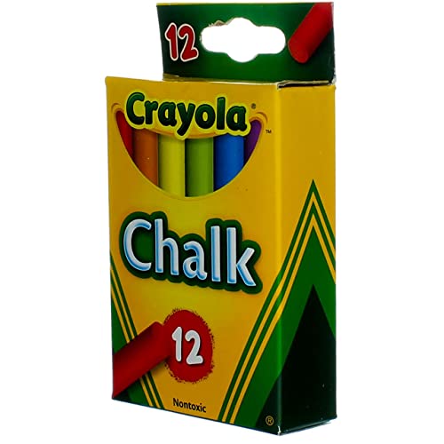 Crayola 510816 Chalk, Two Each Of Six Assorted Colors, 12 Sticks/Box