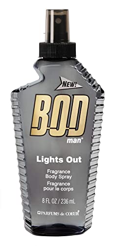 Bod Man Parfums De Coeur Lights Out Fragrance Body Spray for Men, 8 Ounce