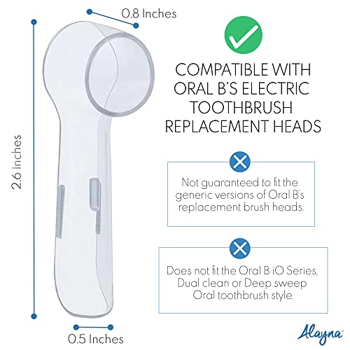 Oral B Compatible Replacement Brush Head Protection Cover Caps- 4 Pk – Keep Your Electric Toothbrush Heads Dust & Germ Free- Great for Travel & Everyday Use- Case Contributes to Sanitary Health