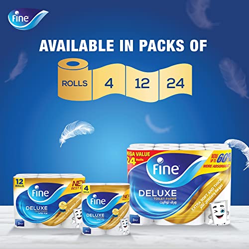 Fine Deluxe Toilet Paper 140 Sheets 3 Ply (12 rolls)