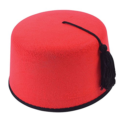 Bristol Novelty BH178 Fez Felt Hat, Red, One Size