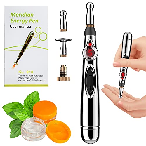 DOTSOG Acupuncture Pen, Electronic Acupuncture Pen Electric Meridians Therapy Heal Massage Pen Meridian Energy Pen Relief Pain Tools,1 x AA Battery (Not Included)