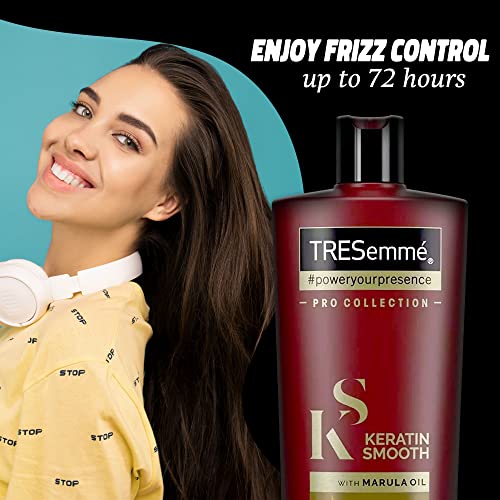 Tresemme Keratin Smooth Shampoo with Marula Oil, Pro Collection - 24 Fl Oz / 700 mL x 2 Pack