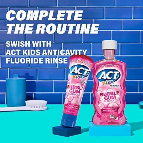 ACT Kids Anticavity Fluoride Toothpaste 4.6 oz. Bubble Gum Blowout