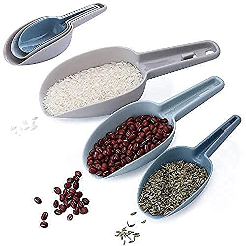 VENIQE Kitchen Dry Food Scoops Bar Scooper Pet Food Scoop Flour Powders Shovel, Coffee Beans, Popcorn, Candy, Pop Corn, Pet Foods Measuring Scoops-Dishwasher Safe and BPA Free 6 PCS