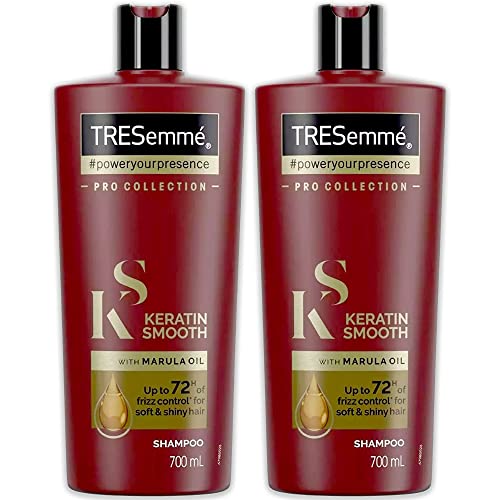 Tresemme Keratin Smooth Shampoo with Marula Oil, Pro Collection - 24 Fl Oz / 700 mL x 2 Pack