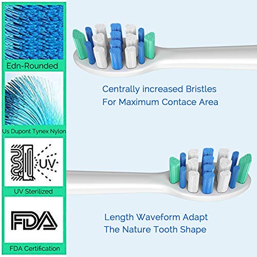 Toothbrush Replacement Heads, Compatible with All Phillips Sonicare Snap-On Electric Toothbrushes