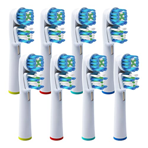 Replacement Brush Heads for Braun Dual Clean Oral-B Electric Toothbrush , Vitality Floss Action, Genius, Smart Series Pro, Triumph, Advance Power & Kids Toothbrush - 8 Pack