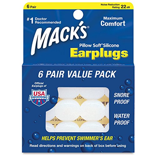 Macks Ear Plugs (6 Boxes) Value Pack 6-Pairs Silicone Putty