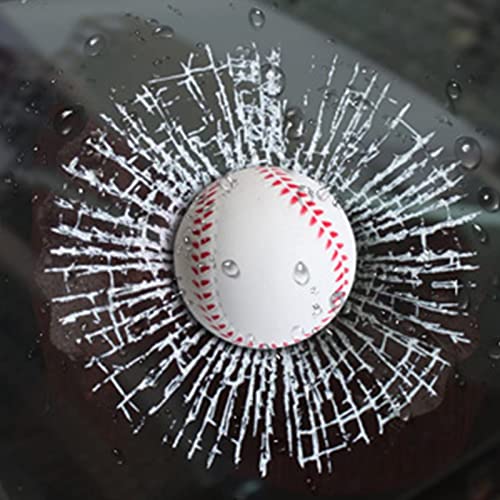 COGEEK Broken Glass 3D Sticker Car Window Ball Hits Self Adhesive Funny Car Stickers (Baseball)