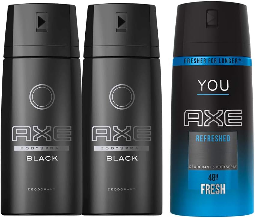 Axe Bodyspray for men Black McQueen, 150ml, 2 pieces + Axe You Refresh Bodyspray FREE