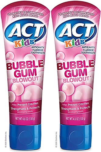 Act Kids Bubblegum Blowout Toothpaste, 4.6 Ounce Pack of 2