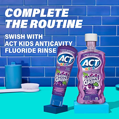 ACT Kids Anticavity Fluoride Toothpaste, Groovy Grape, 4.6 oz.