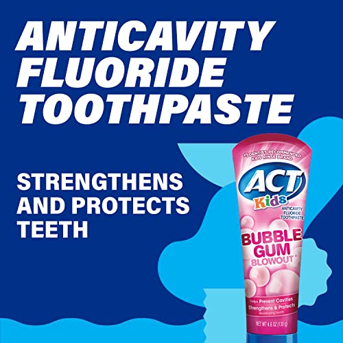 ACT Kids Anticavity Fluoride Toothpaste 4.6 oz. Bubble Gum Blowout