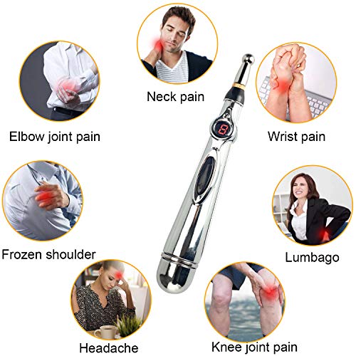 DOTSOG Acupuncture Pen, Electronic Acupuncture Pen Electric Meridians Therapy Heal Massage Pen Meridian Energy Pen Relief Pain Tools,1 x AA Battery (Not Included)