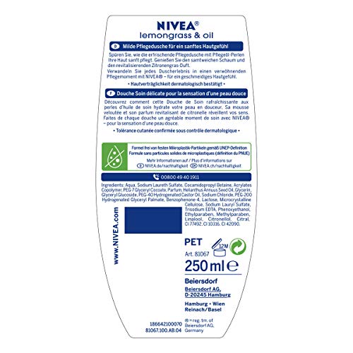 Nivea Lemongrass Shower Gel 250ml shower gel by Nivea